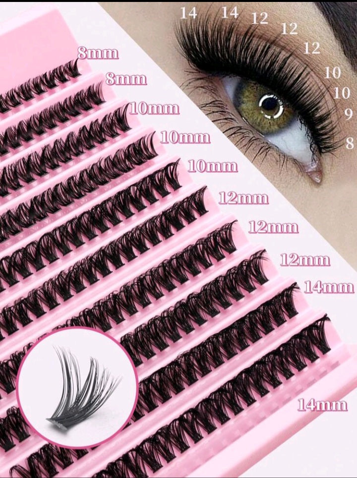 Natural Lash Extension Kit 200 PCS Lash Clusters Kit False Eyelashes