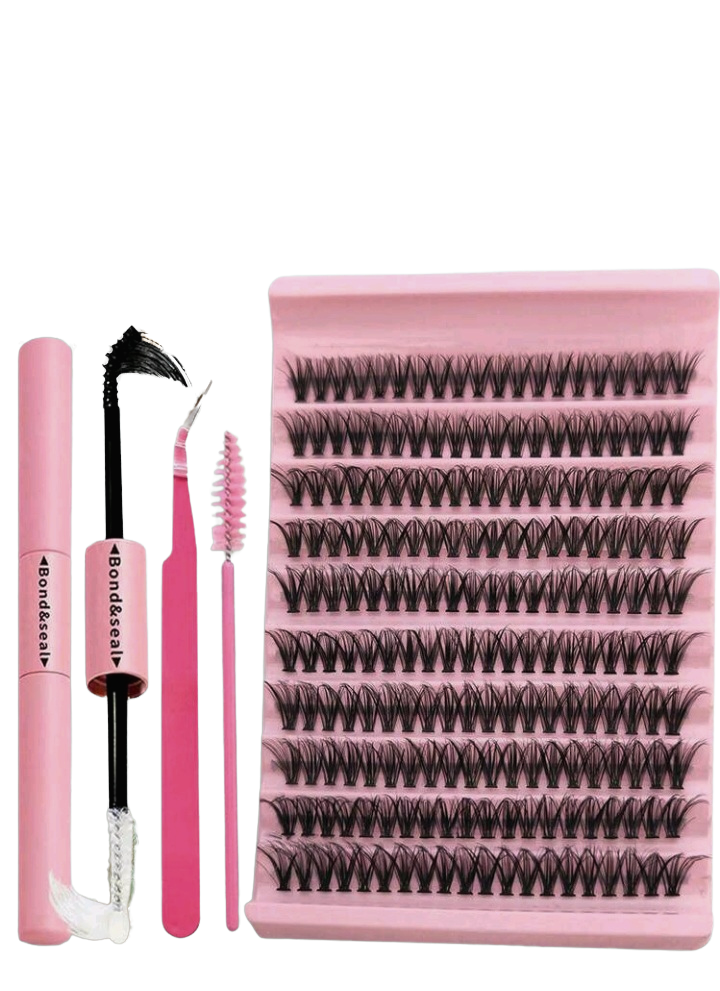 Natural Lash Extension Kit 200 PCS Lash Clusters Kit False Eyelashes